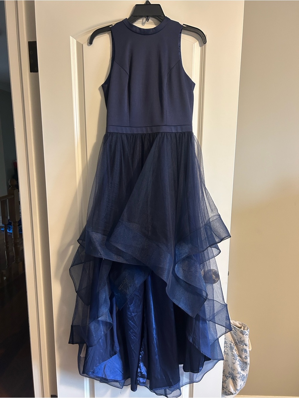 Chi Chi London Navy High-Low Tulle Party Dress